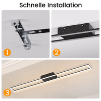 ZMH Lampada da soffitto plafoniera moderna rettangolare cristallo LED 108cm dimmerabile 40W