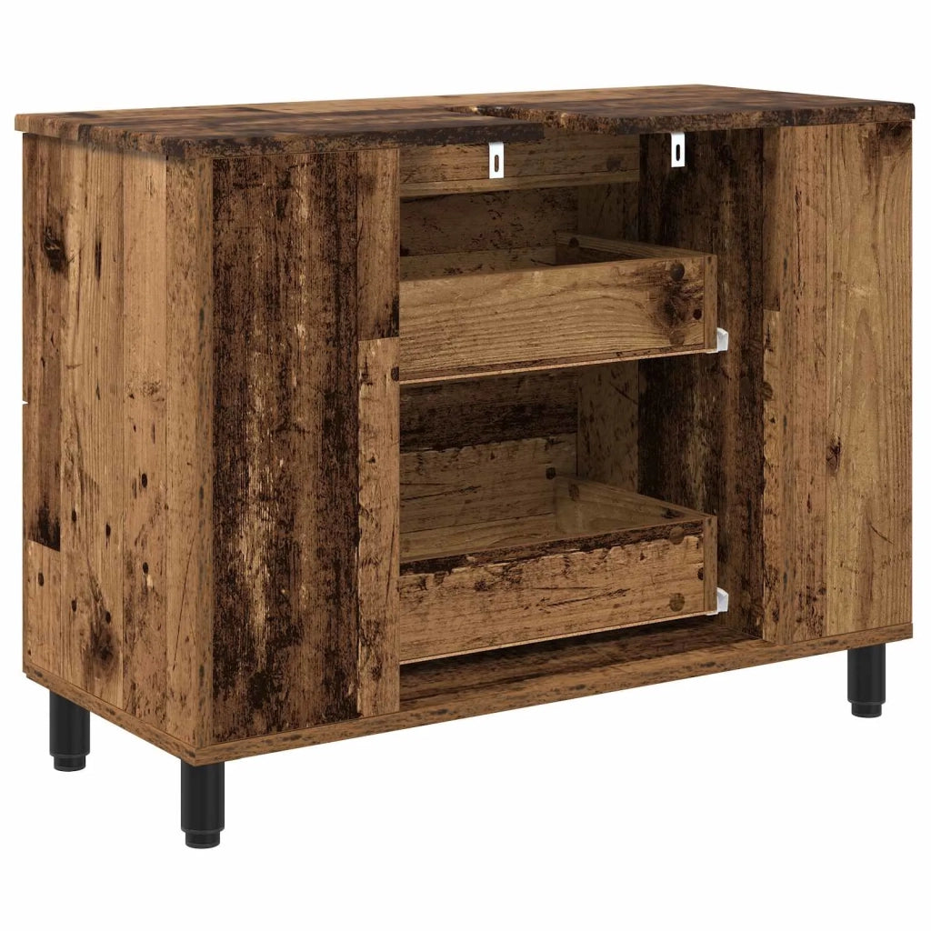 Mobiletto da bagno Legno antico 80 x 35 x 60 cm 889393