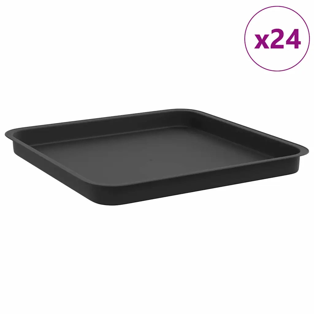 Vassoio Quadrato per Fiori 24 pz Nero 36 x 36 x 2.5 cm CFW4266848