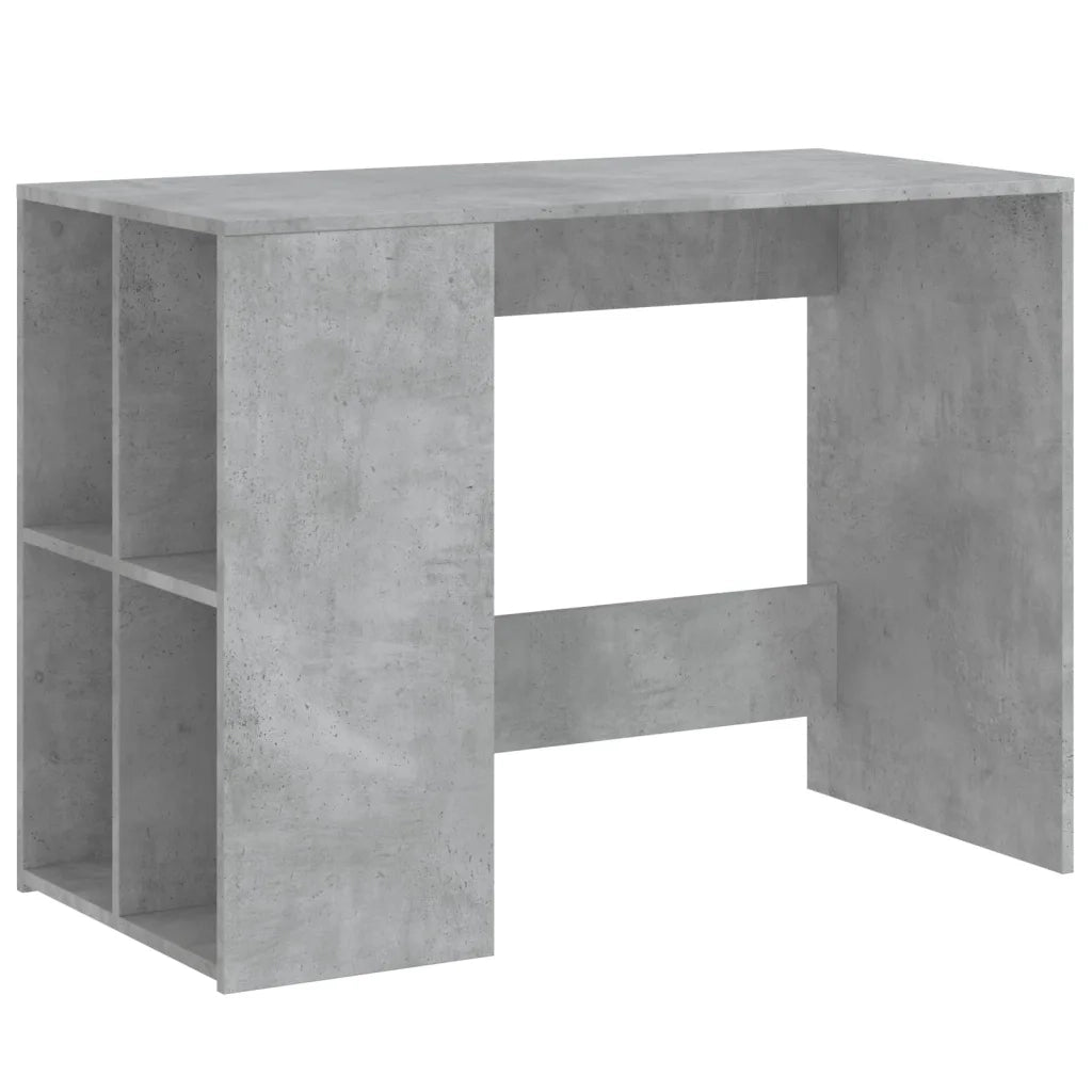 Scrivania | Tavolo da Ufficio Grigio Cemento 102x50x75 cm in Legno Multistrato