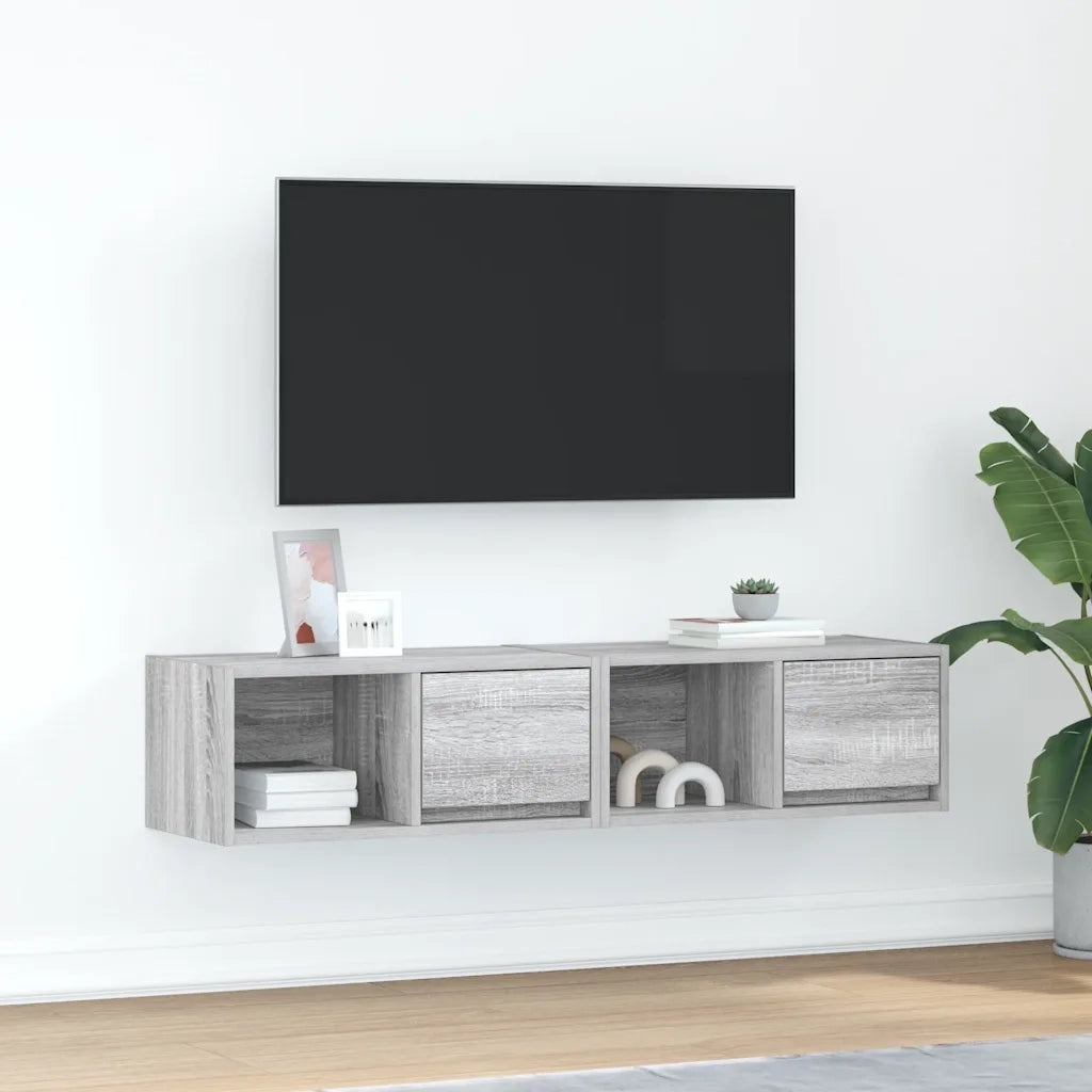 vidaXL Mobili TV 2pz Grigio Sonoma 60x31x25,5 cm Legno Multistrato