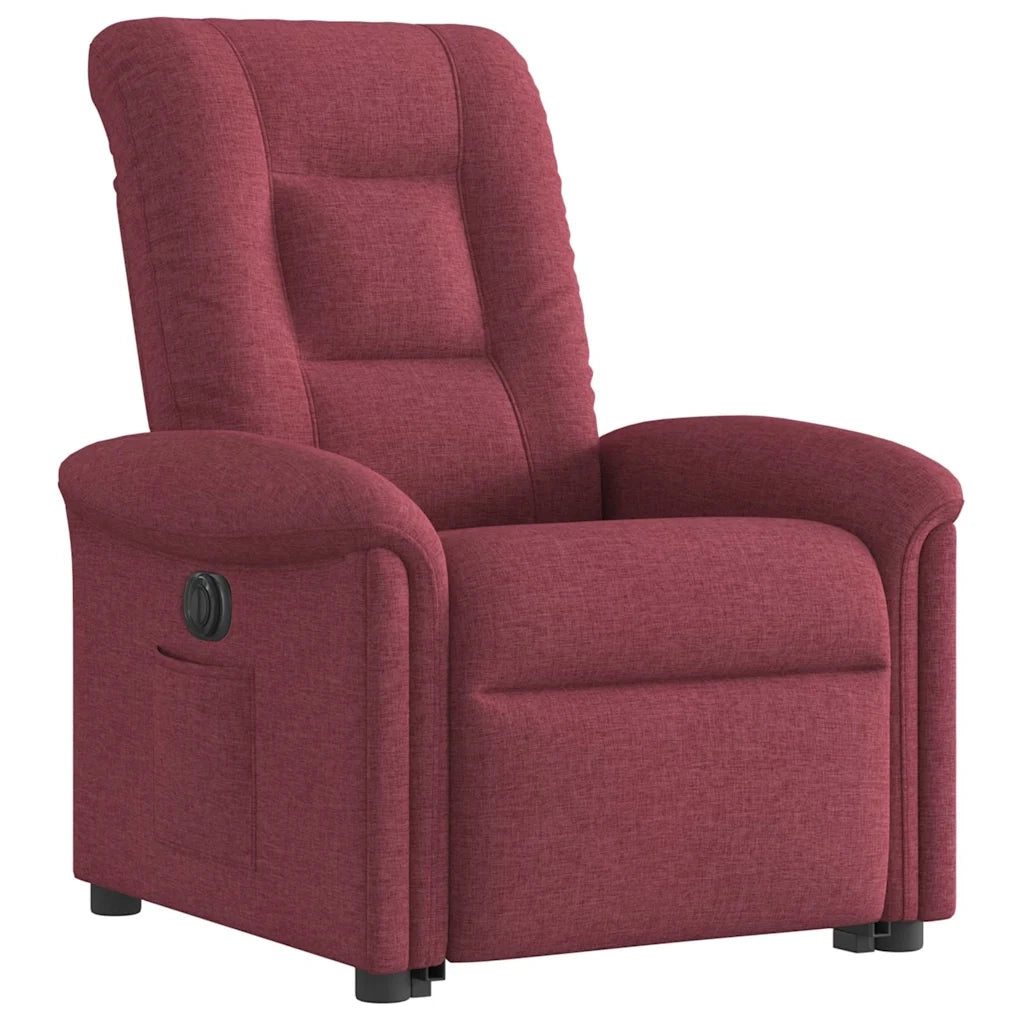 Poltrona Alzapersona Reclinabile Elettrica Rosso Vino Tessuto 3303277