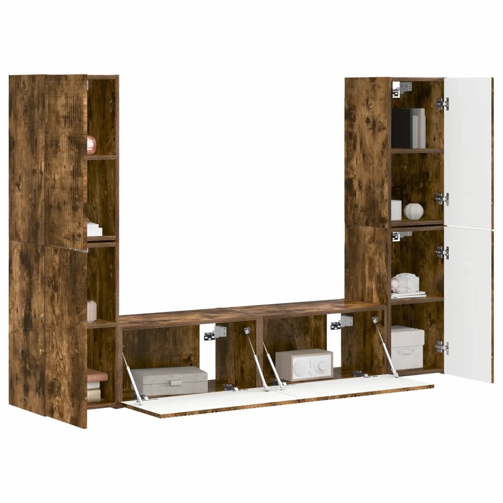 Set mobile TV 6 pcs Rovere fumé Legno multistrato