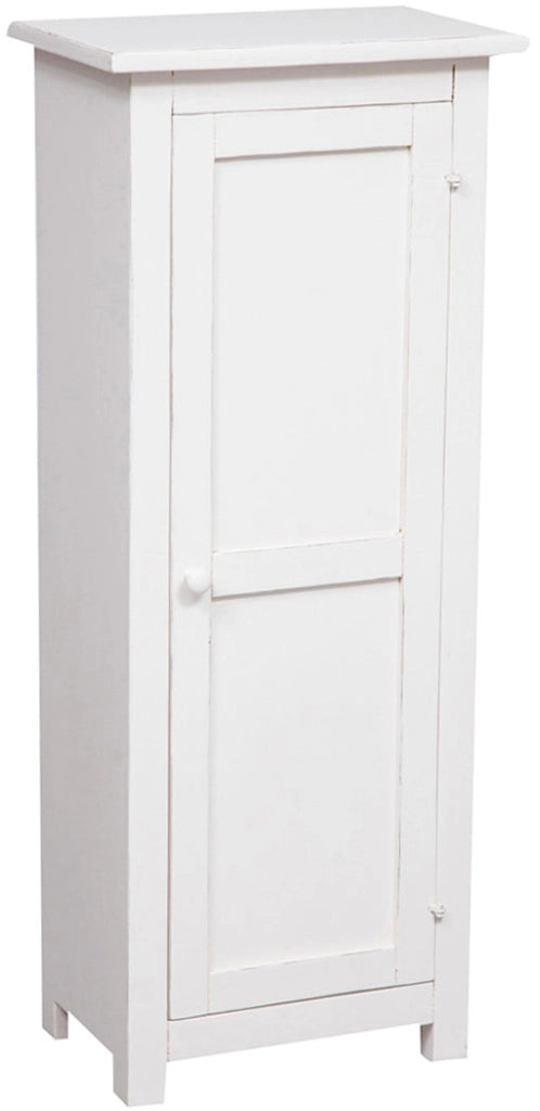 Biscottini Stipetto Country in legno massello di tiglio finitura bianca anticata L40xPR25xH98 cm. Made in Italy