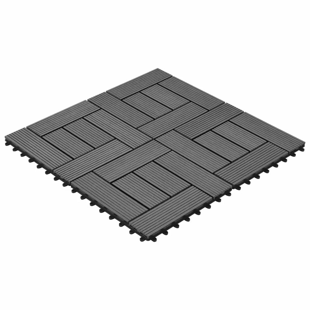 Piastrella per Decking 22 pz Grigio 30 x 30 cm WPC CFW3541569
