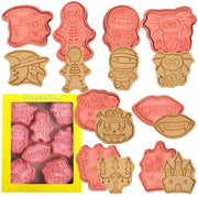 Set di 8 stampi per biscotti in forma di zucca, pipistrello, teschio, gatto, ragnatela, cappello da strega, biscotti, stampi per fondant (F)