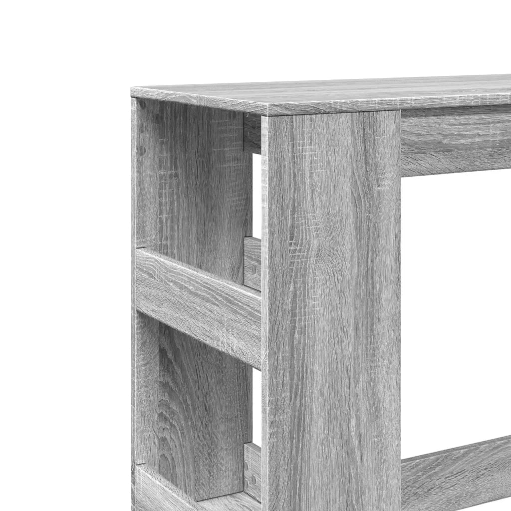 Tavolo Bar con Rastrelliera Grigio 90x40x103,5 cm Multistrato