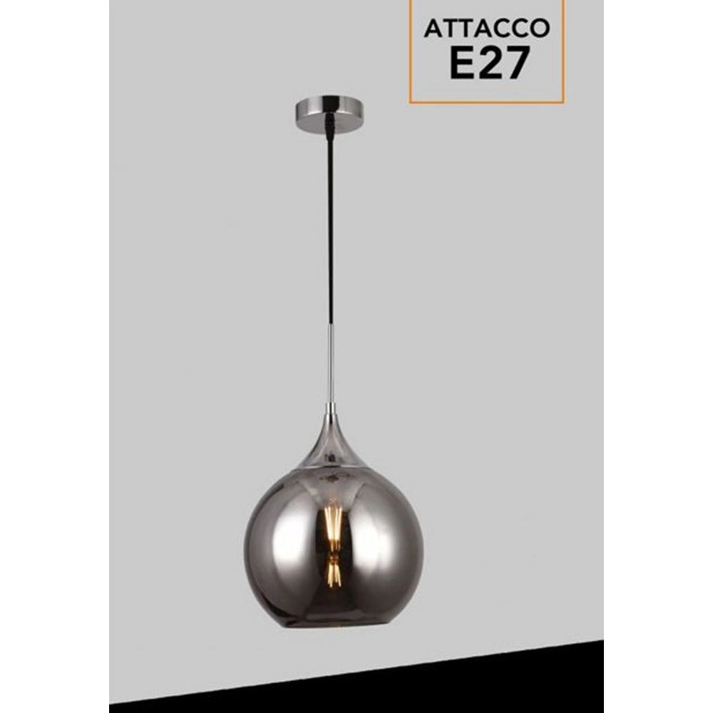 Trade Shop - Lampadario A Sospensione Decorativa In Metallo Con Sfera In Vetro Attacco E27 Ip20 A72 -