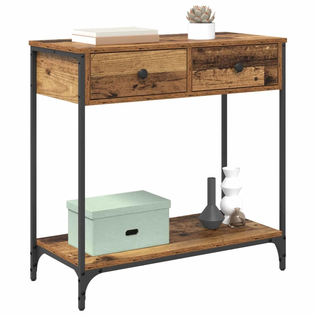 Tavolo consolle con cassetto Legno vecchio 75 x 34,5 x 75 cm