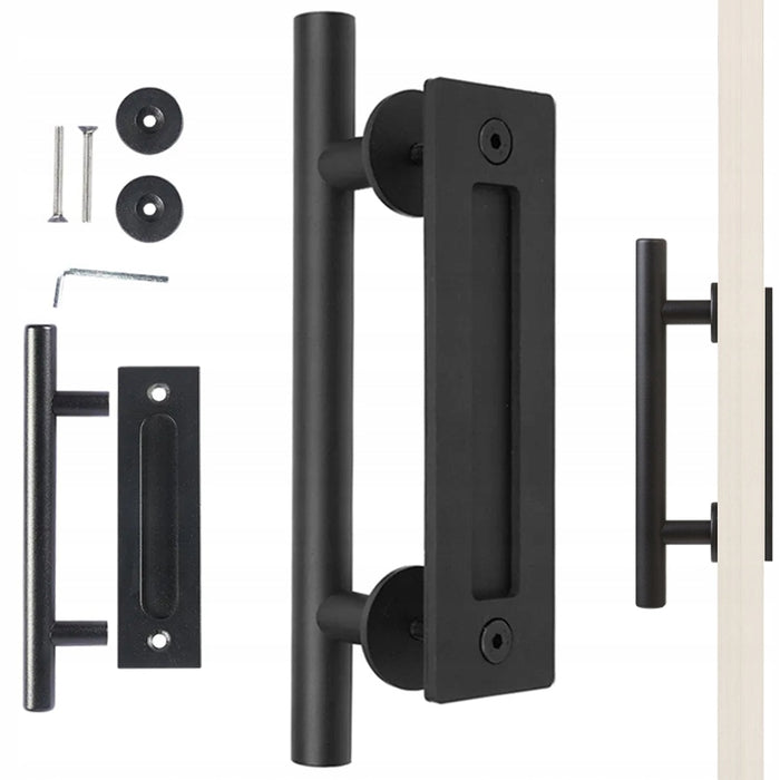 Maniglia per Porta Scorrevole Stile Loft Retrò Nero Opaco Premium