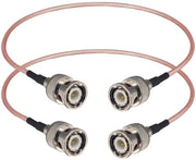 Cavo BNC da 30 cm, 2 pezzi - Cavo coassiale 50 Ohm per segnali CCTV, HD-SDI, antenne, radioscanner