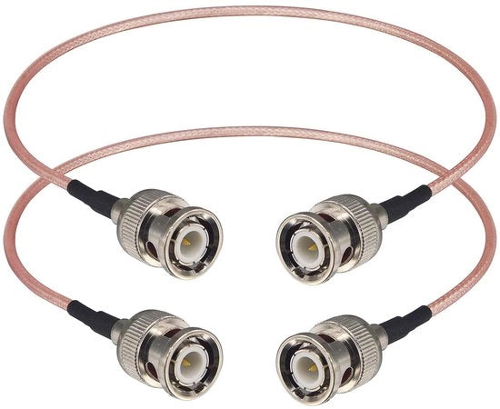 Cavo BNC da 30 cm, 2 pezzi - Cavo coassiale 50 Ohm per segnali CCTV, HD-SDI, antenne, radioscanner