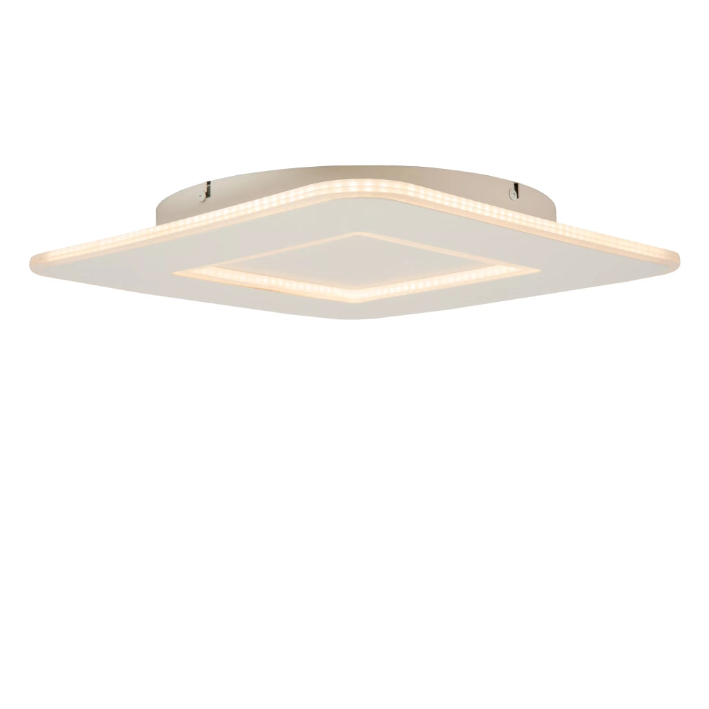 Plafoniera LED moderna quadrata 39,4cm 24W bianca Lucide