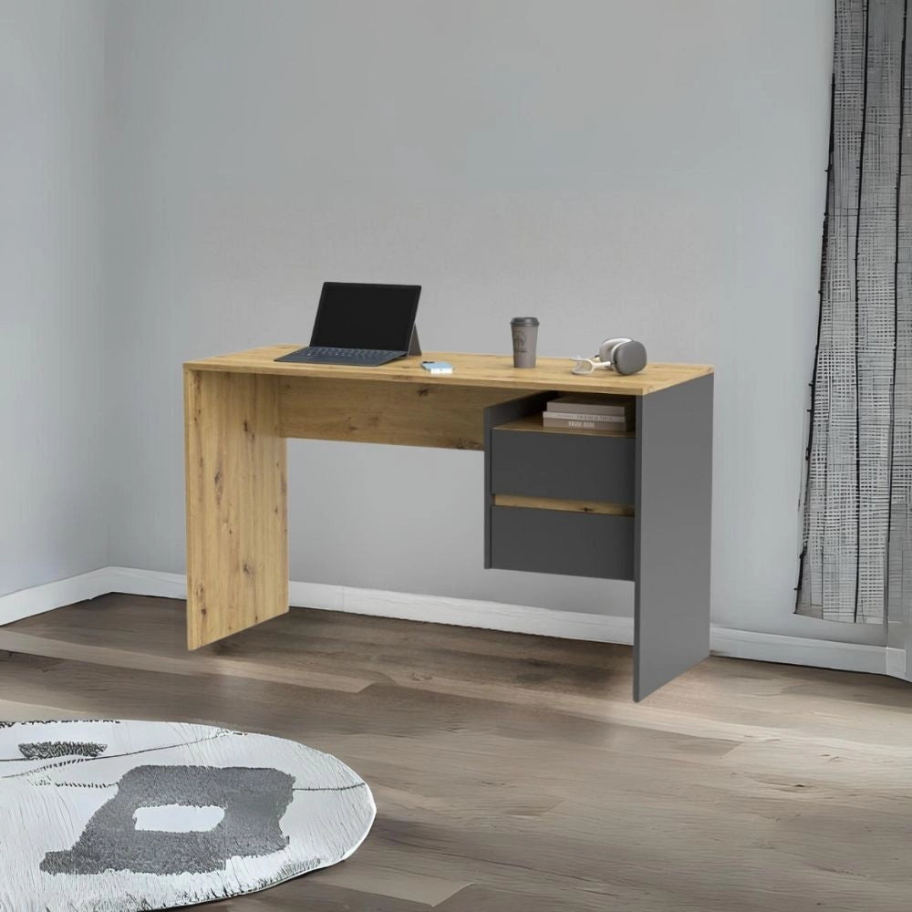 Scrivania rovere e antracite 75.5x125x51.6