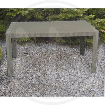 TAVOLO IN RESINA SIMIL RATTAN URANO MADE IN ITALY CM. 140X80X72H TORTORA