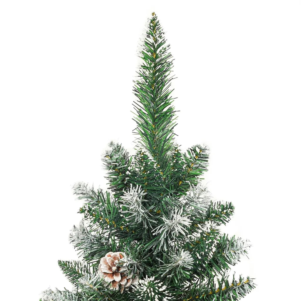Albero di Natale Artificiale Sottile con Base-Decorazioni natalizie 120 cm PVC