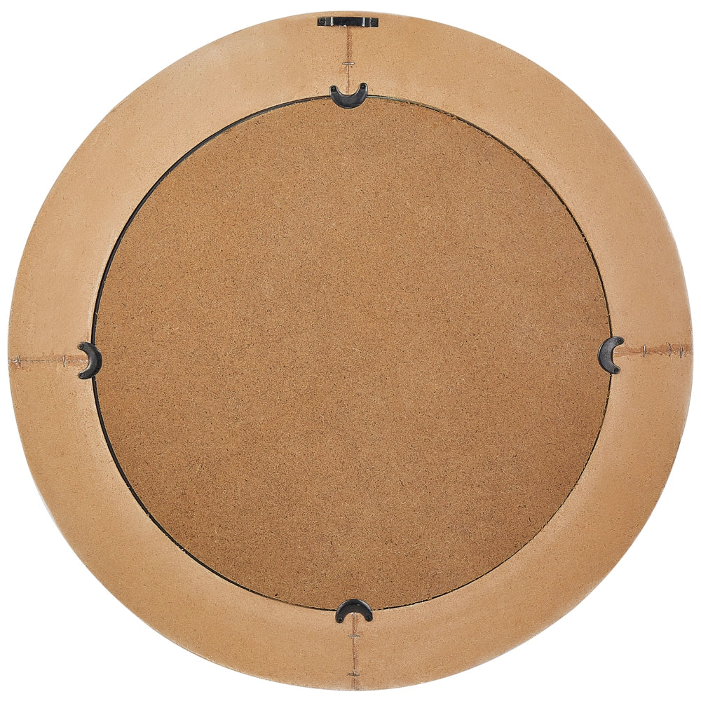 Specchio da parete MDF bianco sporco ø 60 cm Rotondo Decorativo Fatto a mano Pezzo d'arredo Stile scandinavo
