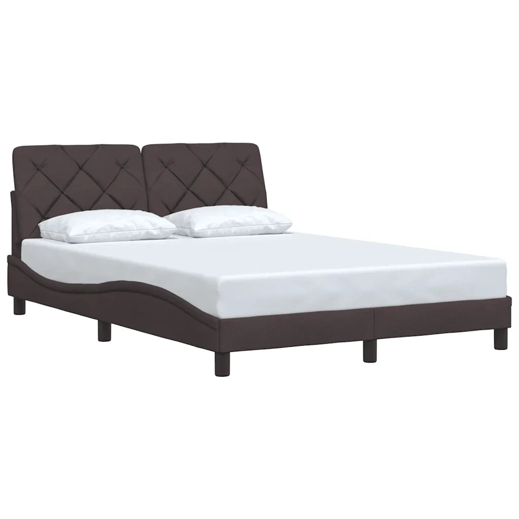 Giroletto senza Materasso-Struttura Letto Marrone Scuro 140x200 cm Tessuto 462344