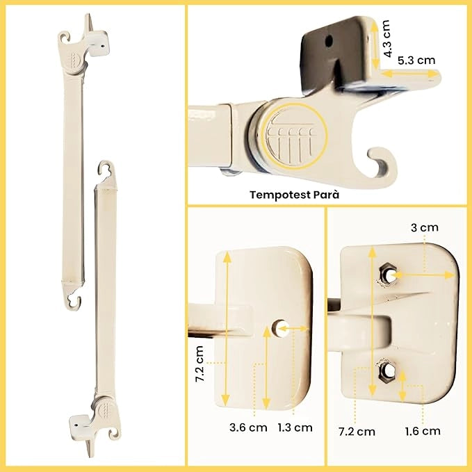 Coppia di Braccetti per Tende da Sole a Caduta Tempotest Parà in Alluminio 70 cm - Colore Nero