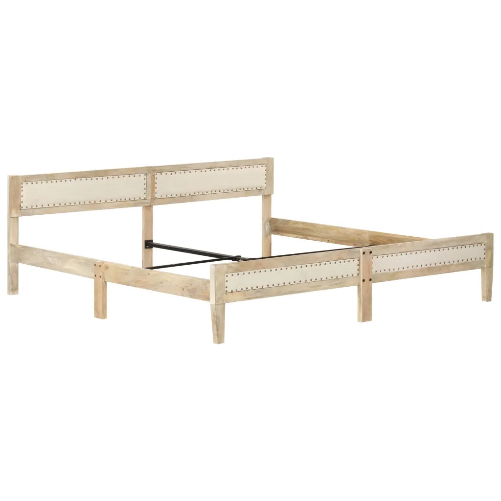 Letto matrimoniale | Letto per adulti | Giroletto in Legno Massello di Mango 200 cm