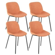 E-STYLO Sedia da pranzo in tessuto ruggine e gambe in metallo nero, 57cm X 46cm H. 80cm.