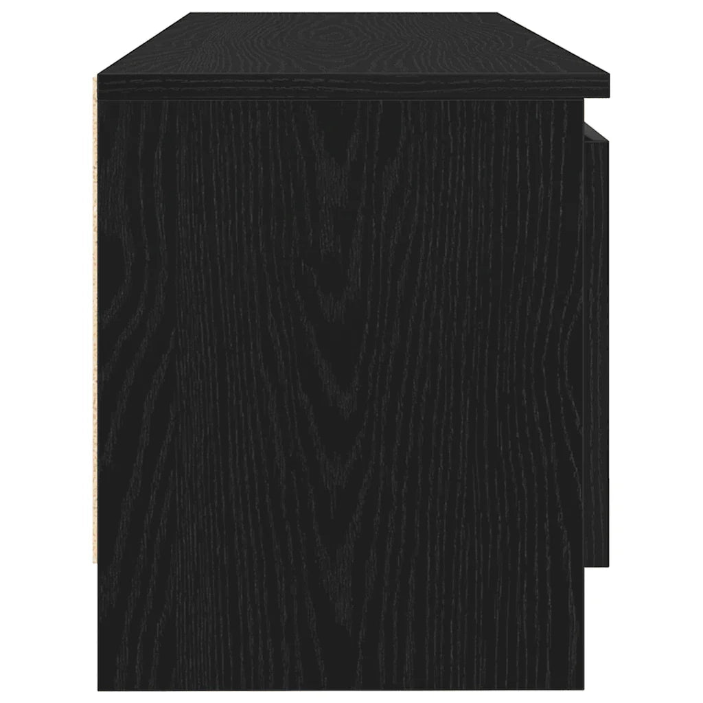 Mobile TV classico con ante 102 x 30 x 36 cm ampio spazio contenitivo stile contemporaneo legno composito nero 02_0051863