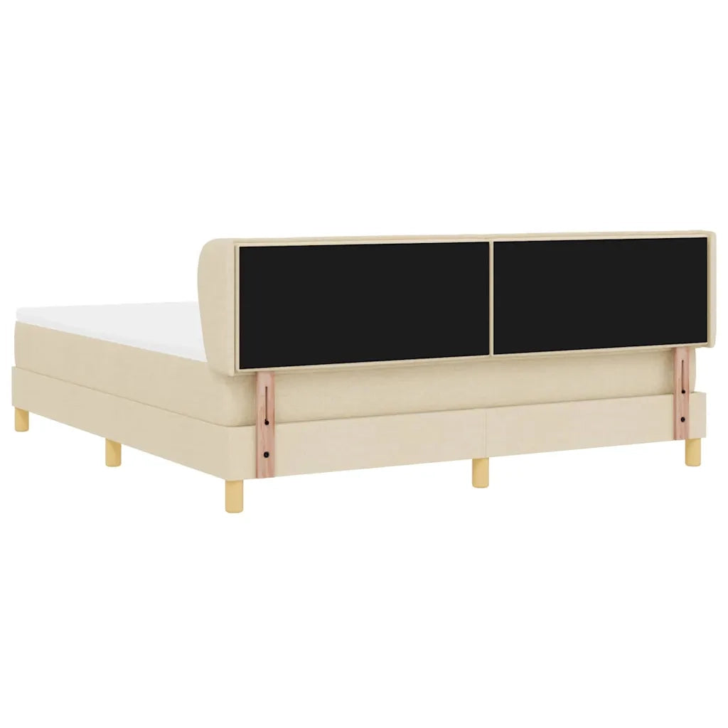 Letto a molle con materasso Crema 180 x 200 cm Tessuto 3340169