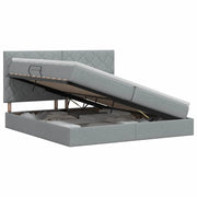 Letto con contenitore e materasso Grigio Chiaro 200 x 200 cm 3459588