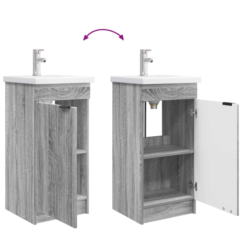 Mobile da bagno con lavabo Sonoma grigio 42 x 40 x 84,5 cm 890090