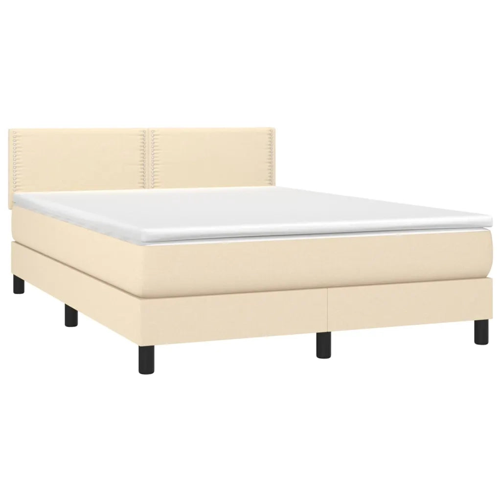 Giroletto a Molle con Materasso Crema 140x200 cm in Tessuto 3139982