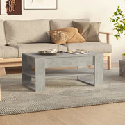 Tavolino Salotto-Tavolino da soggiorno-Tavolo Grigio Cemento 102x55x45 cm Legno Multistrato