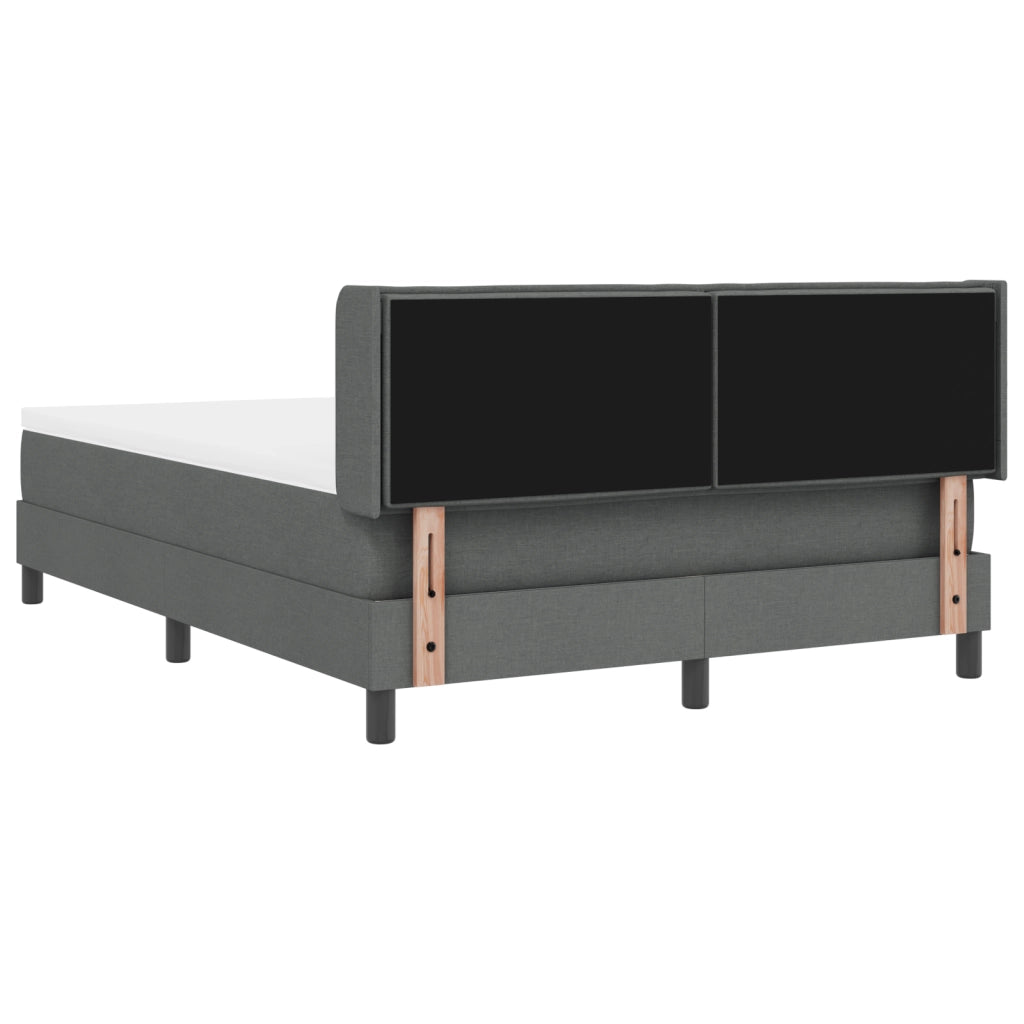 Letto box spring vitaXL e materasso grigio scuro 140x200 cm tessuto