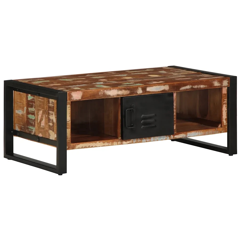 vidaXL Tavolino Salotto Multicolore 90x50x36cm Legno Massello Recupero