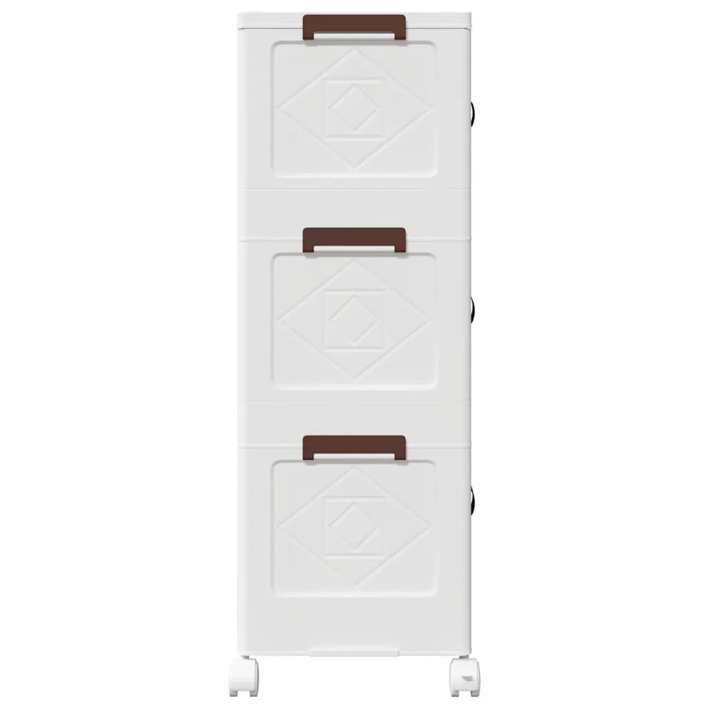 Scatola Portaoggetti con Ruote 3 Livelli 28 L 48,5x29,5x86 cm