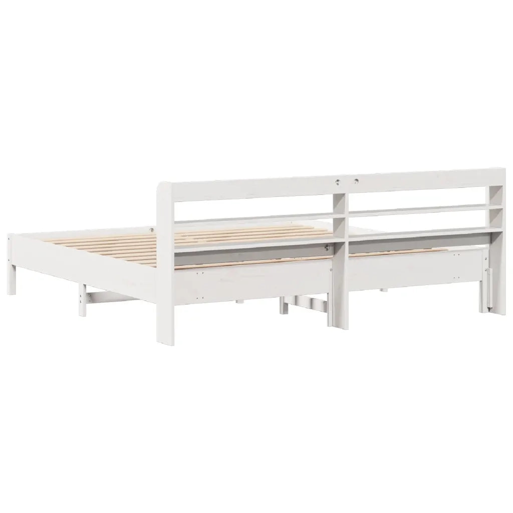 Giroletto senza Materasso Bianco 200x200 cm Legno Massello Pino 3306877