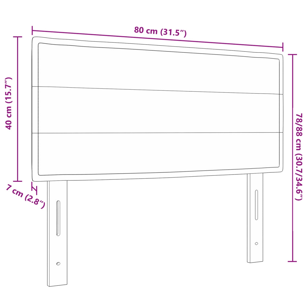 Testiera a LED Design Lines Marrone Scuro 80 cm Tessuto