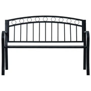 Panchina da Giardino | Panca da Giardino 125 cm Nera in Acciaio