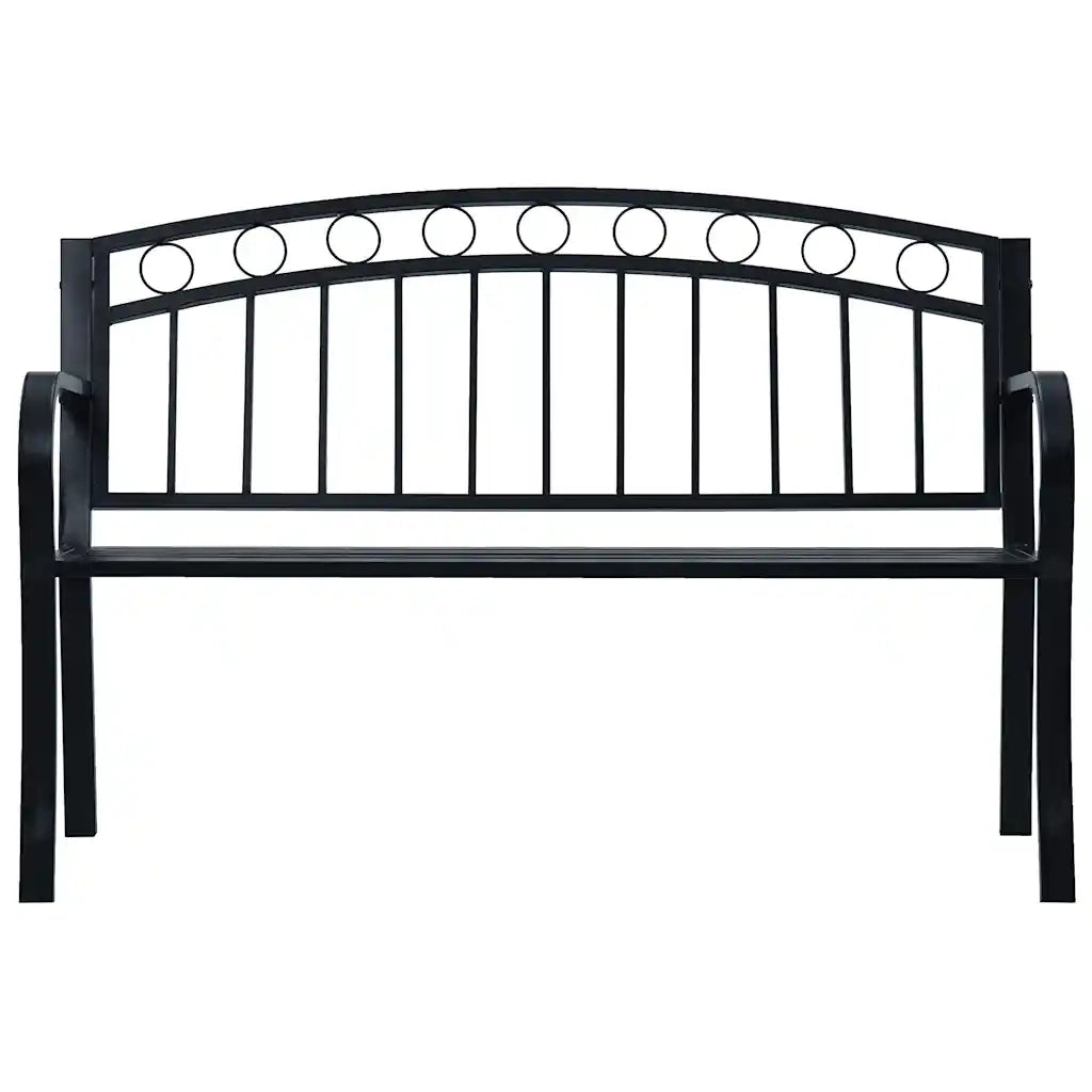 Panchina da Giardino | Panca da Giardino 125 cm Nera in Acciaio