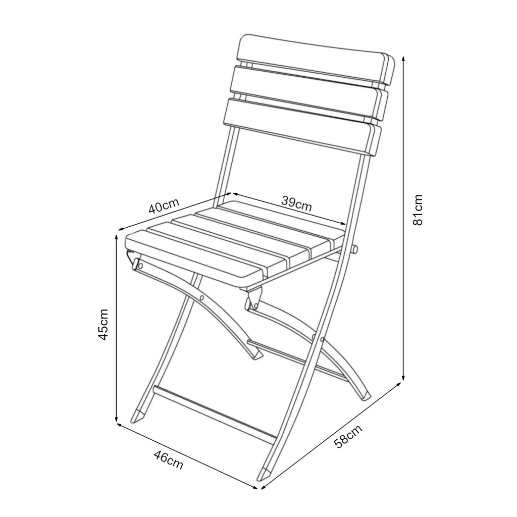 Set di 2 sedie pieghevoli da esterno per giardino campeggio e patio 81 x 46 x 58 cm effetto legno marrone 03_0009637