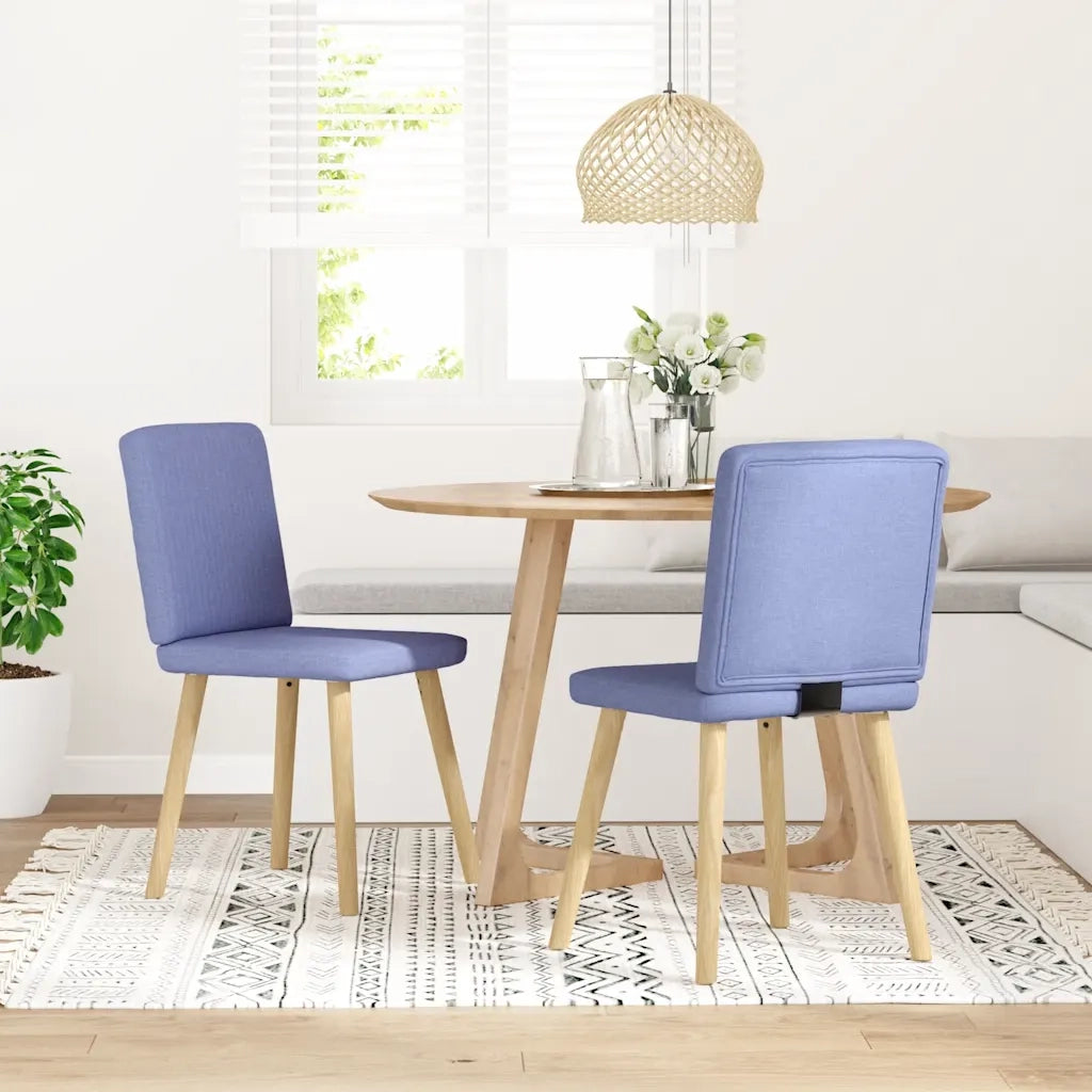 Sedie da Pranzo 2 pz | Sedie da cucina Blu Jeans in Tessuto