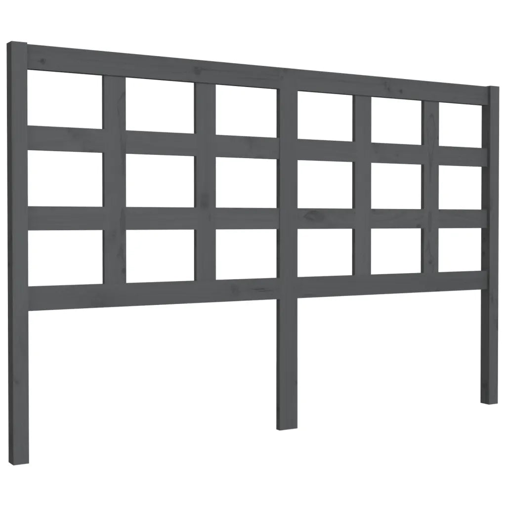 Testiera Letto Grigia 156x4x100 cm in Legno Massello di Pino 817897