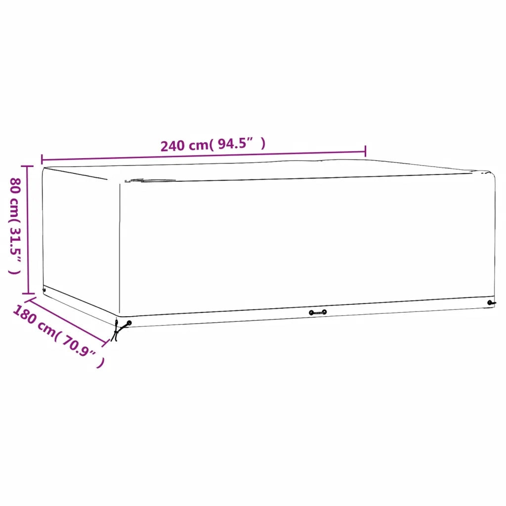 Copri Mobili Giardino | Telone per mobili da esterni 2 pz 12Occhielli 240x180x80cm Rettangolare