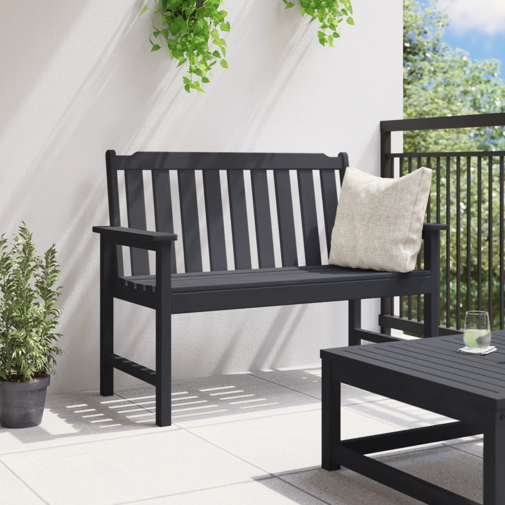 Panchina Nera 120 cm HDPE