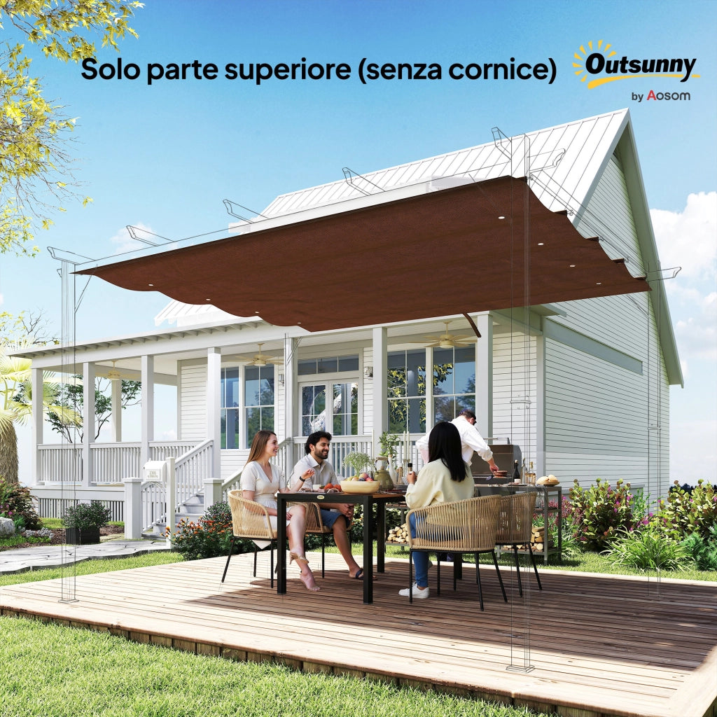 Telo Pergola per Esterni ¨C Zephmum ¨C Poliestere Bianco Caff¨¨ 286x245 cm