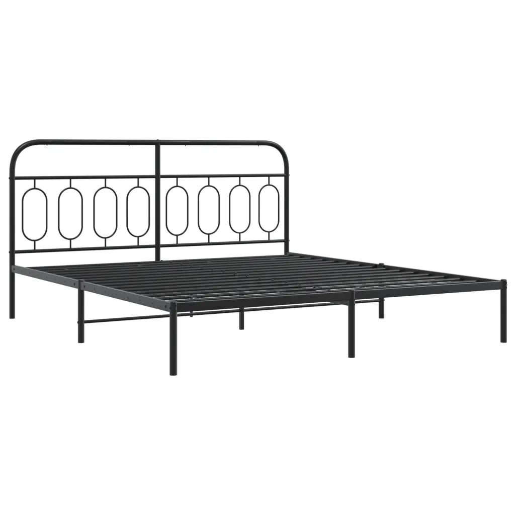 Giroletto con Testiera e Pediera Metallo Nero 183x213 cm