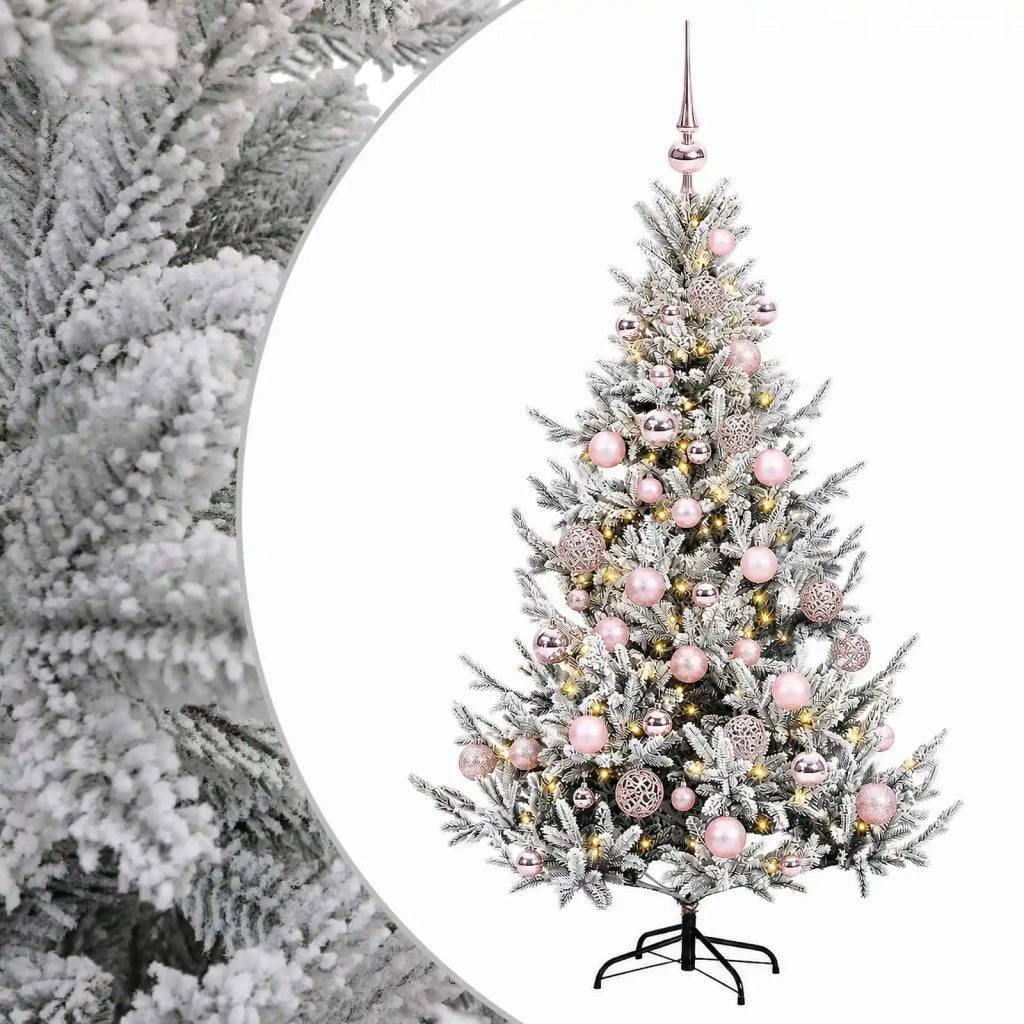 Albero di Natale artificiale con palline 150 cm 150 LED 3465784