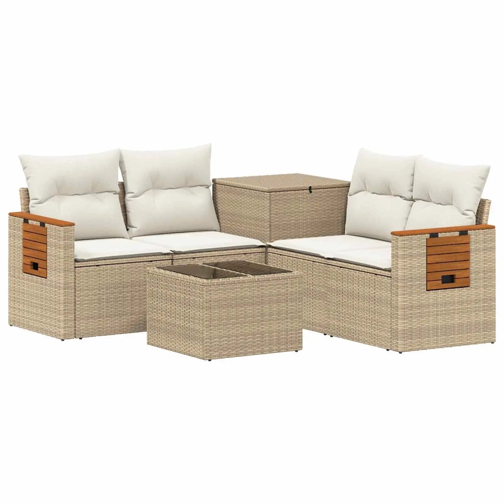 Set di divani 6 pz Beige e Bianco Crema 3447674