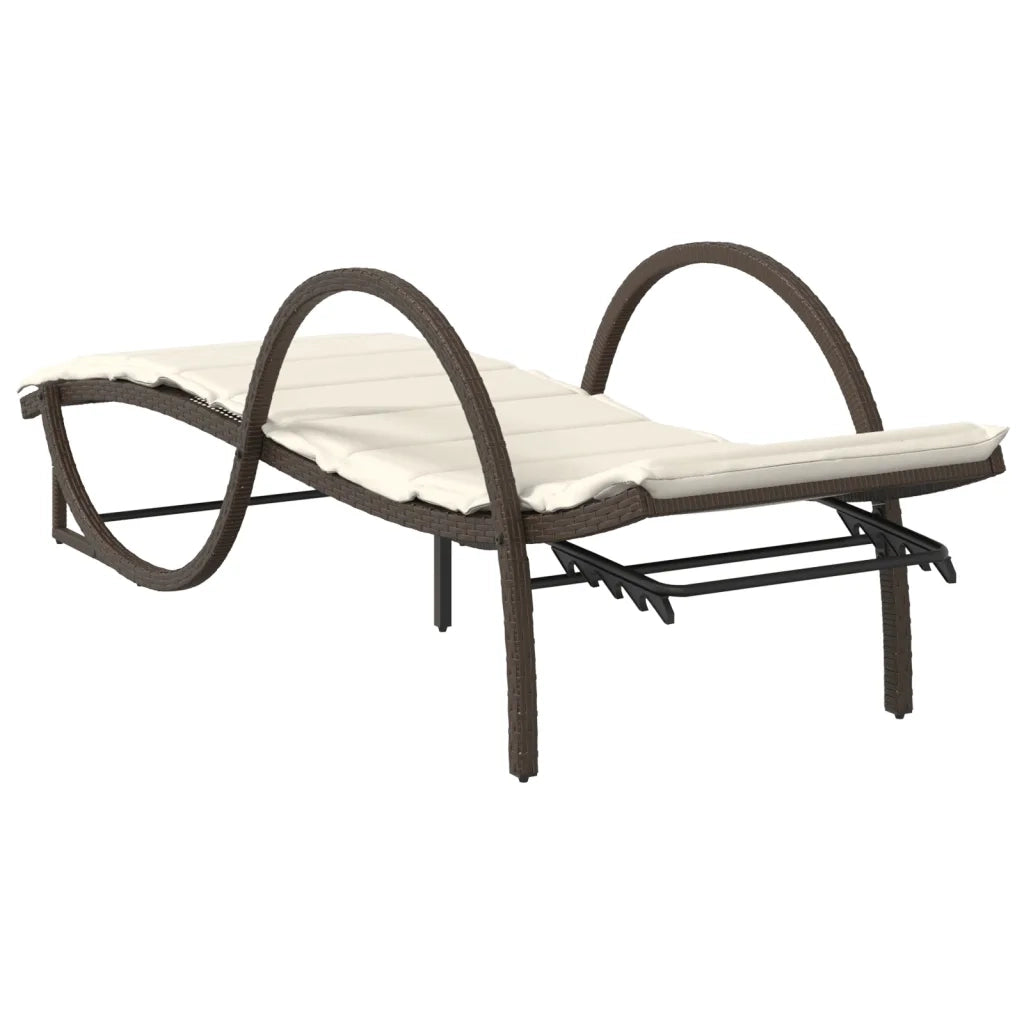 Lettini Prendisole 2 pz con Cuscini Marrone in Polyrattan 3277308
