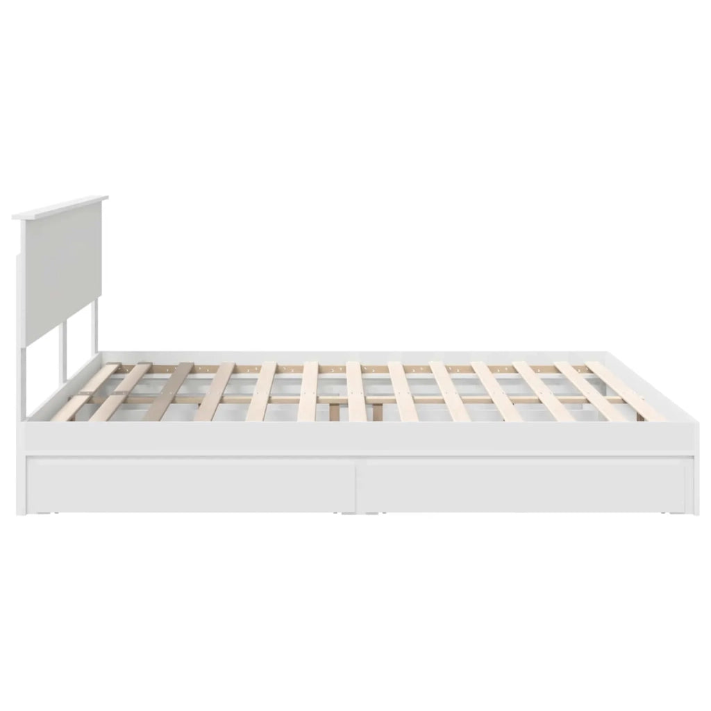 Letto con Contenitore Bianco 180 x 200 cm Legno multistrato