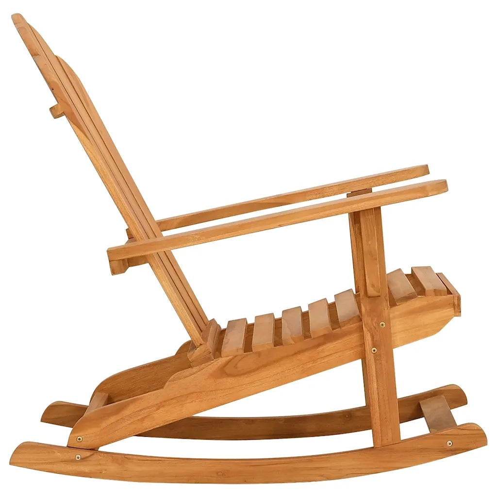 Sedia Dondolo Adirondack da Giardino in Legno Massello Teak 4008082